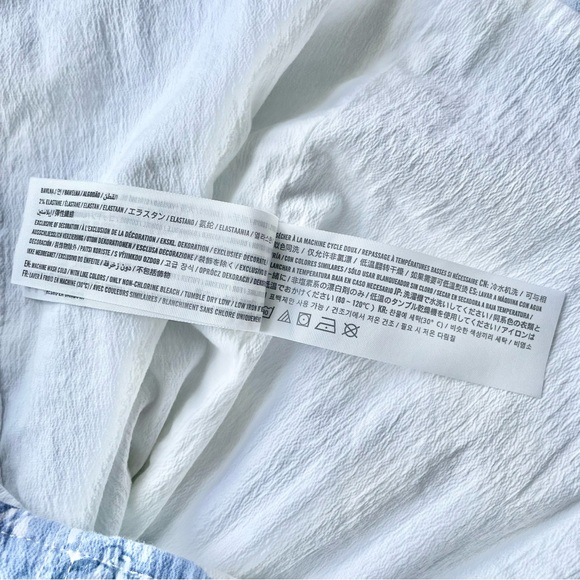 Abercrombie & Fitch Stretch A-Line Mini Dress Floral Blue and White Dress xxsp - Picture 5 of 6